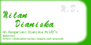 milan dianiska business card